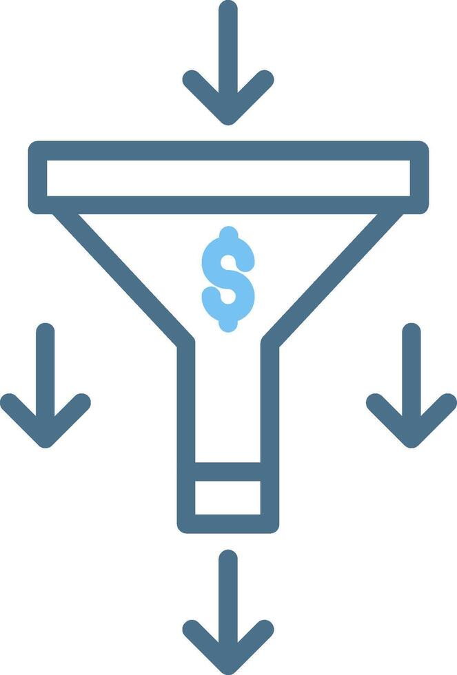 Sales PipeLine Two Colour Dollar Line Two Colour Icon Design vector