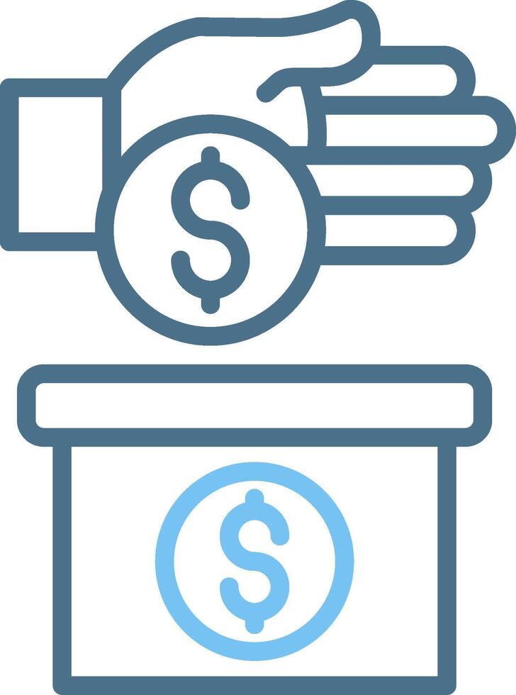 Donation Line Two Colour Icon Design vector
