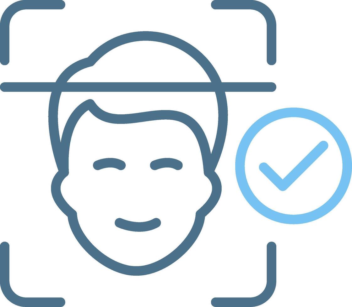 Face Id Line Two Colour Icon Design vector
