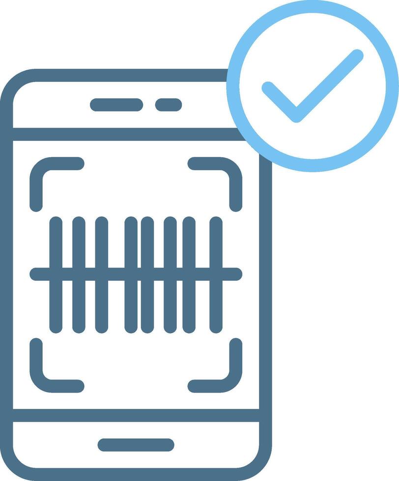 Barcode Line Two Colour Icon Design vector