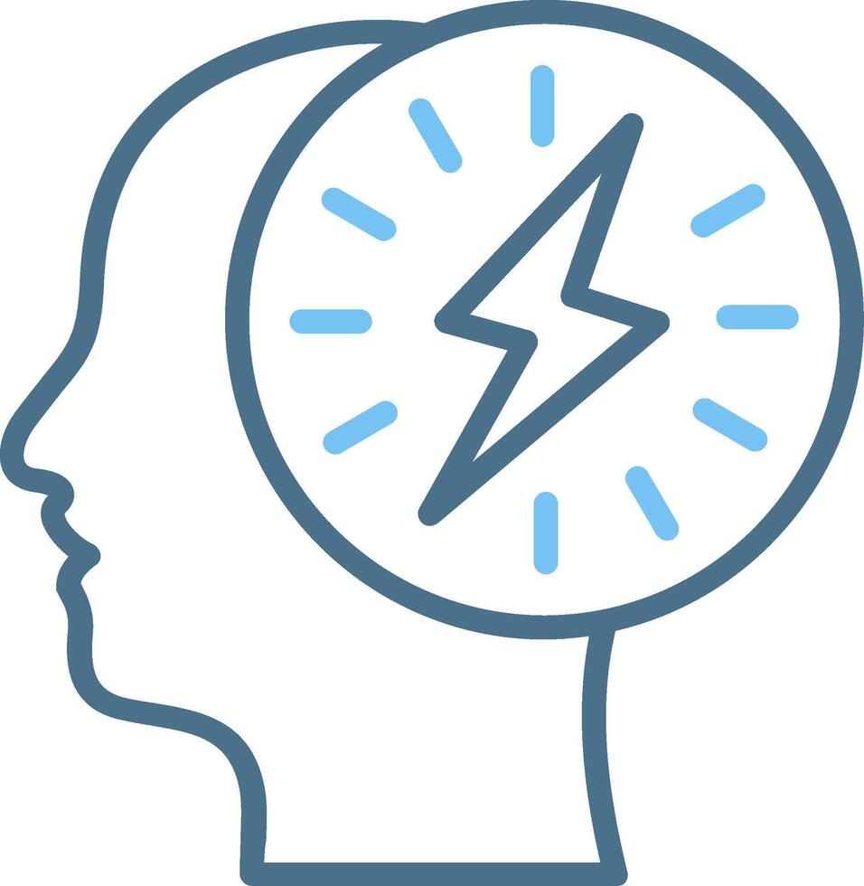 Brain circuit Line Two Colour Icon Design vector
