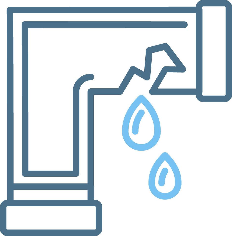 Leaking Line Two Colour Icon Design vector