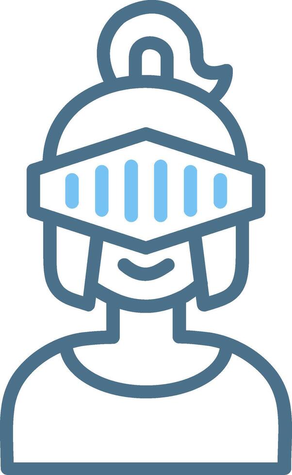 Knight Line Two Colour Icon Design vector