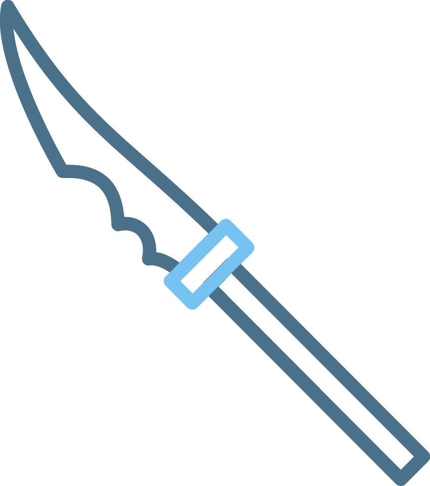Naginata Line Two Colour Icon Design vector
