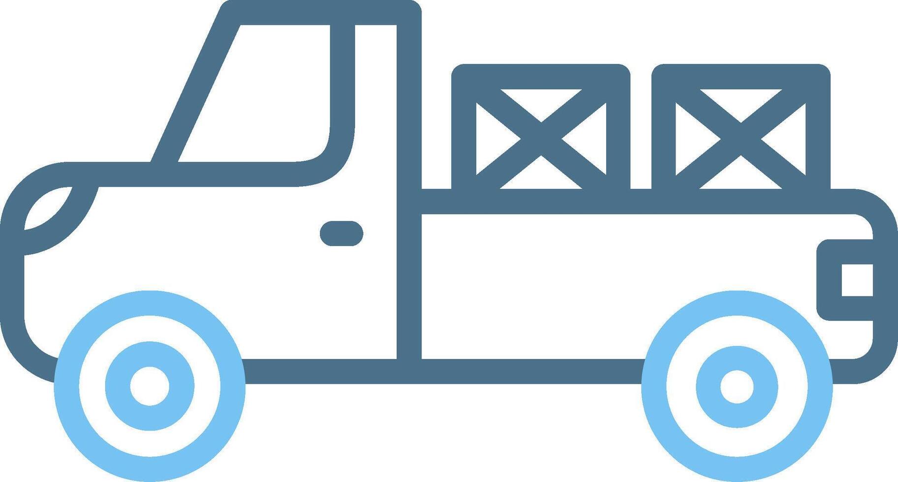 Pick Up Truck Line Two Colour Icon Design vector