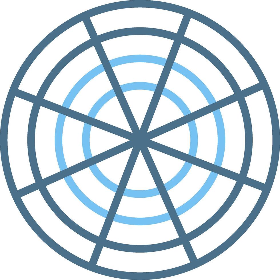Polar Grid Line Two Colour Icon Design vector
