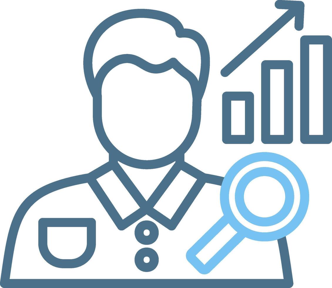 Business Analyst Line Two Colour Icon Design vector