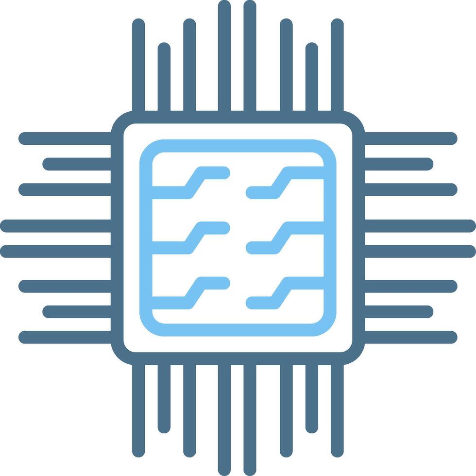 Chip Line Two Colour Icon Design vector