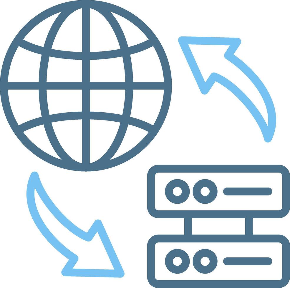 Data Sharing Line Two Colour Icon Design vector