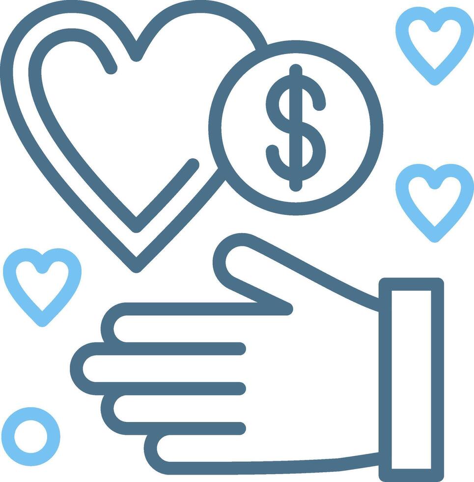 Donation Line Two Colour Icon Design vector