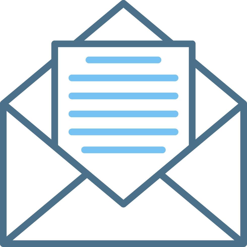 Envelope Line Two Colour Icon Design vector