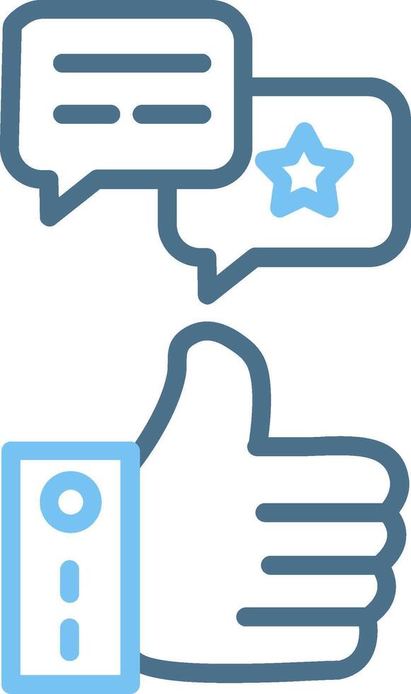 Feedback Line Two Colour Icon Design vector
