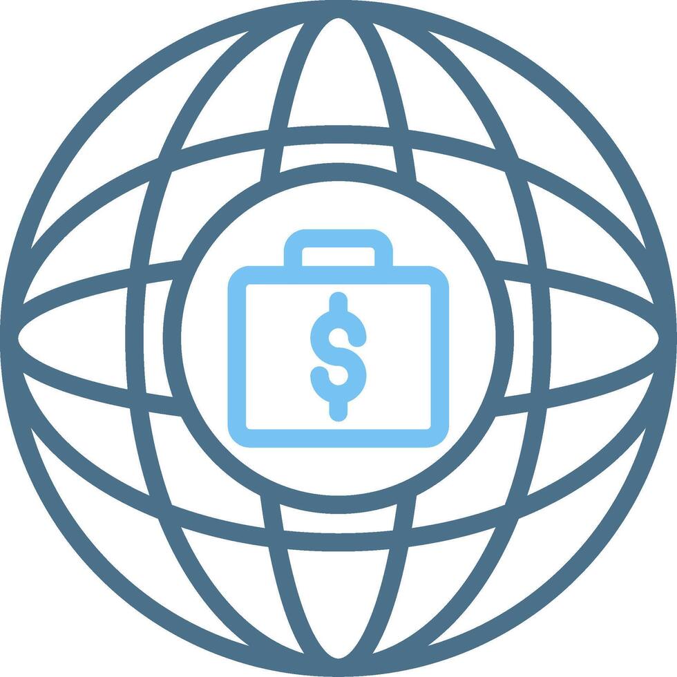 Global Line Two Colour Icon Design vector