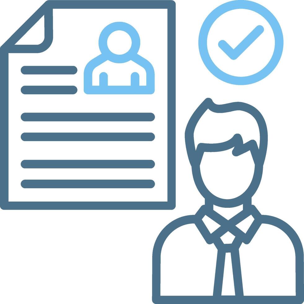 Hired Line Two Colour Icon Design vector