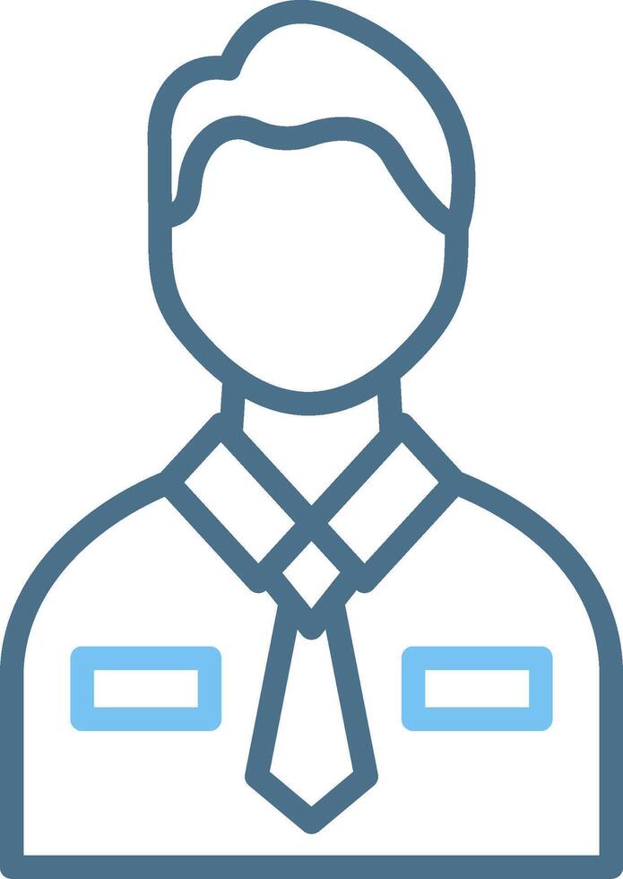 Male Employee Line Two Colour Icon Design vector