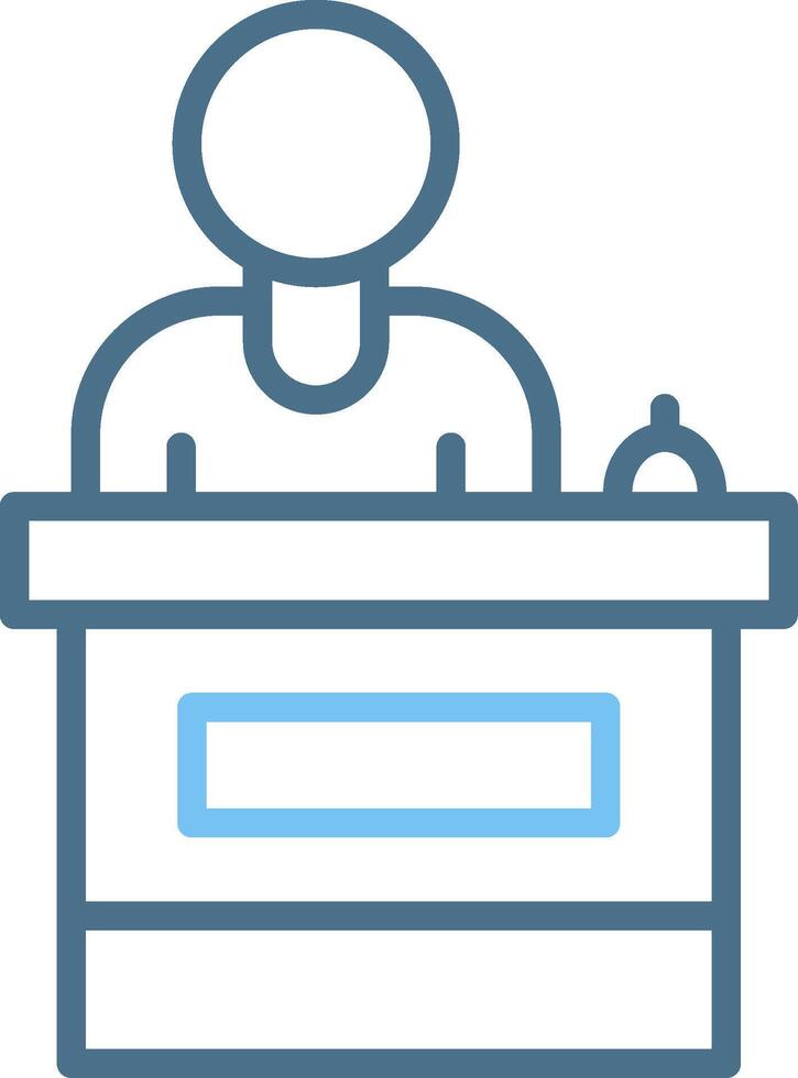 Receptionist Line Two Colour Icon Design vector