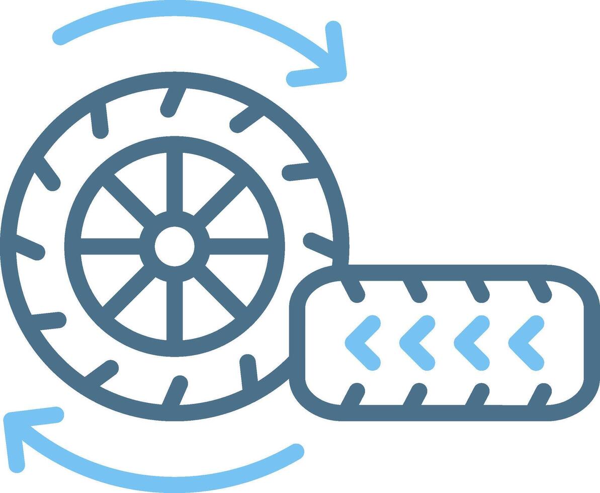 Tire Line Two Colour Icon Design vector