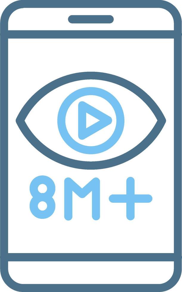 Views Line Two Colour Icon Design vector