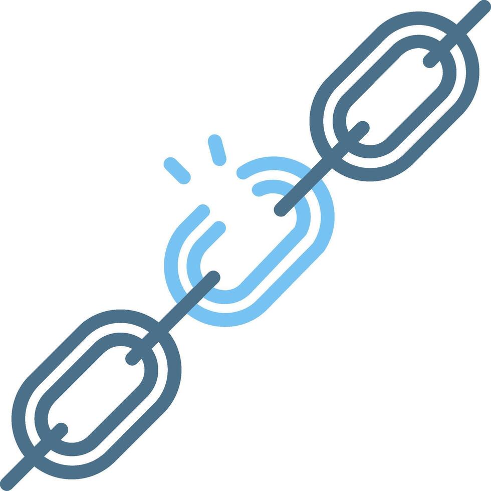 Unchain Line Two Colour Icon Design vector