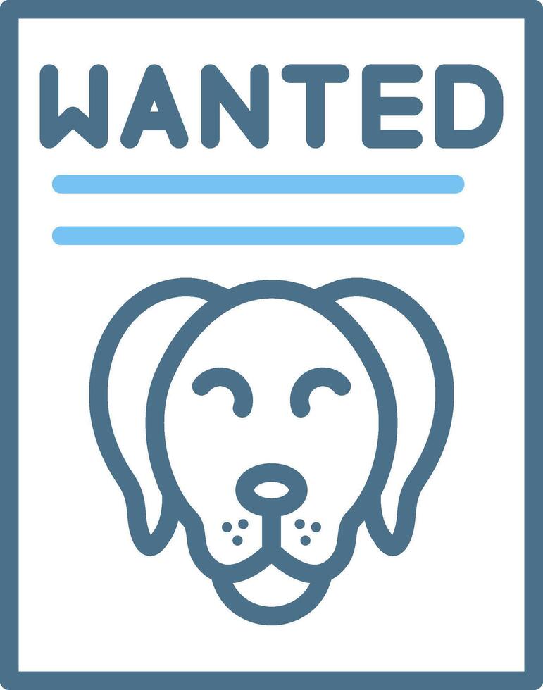 Wanted Line Two Colour Icon Design vector