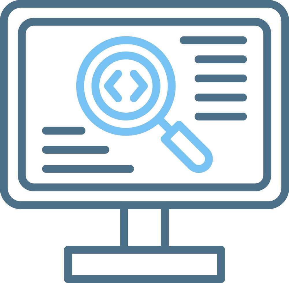 Code Review Line Two Colour Icon Design vector