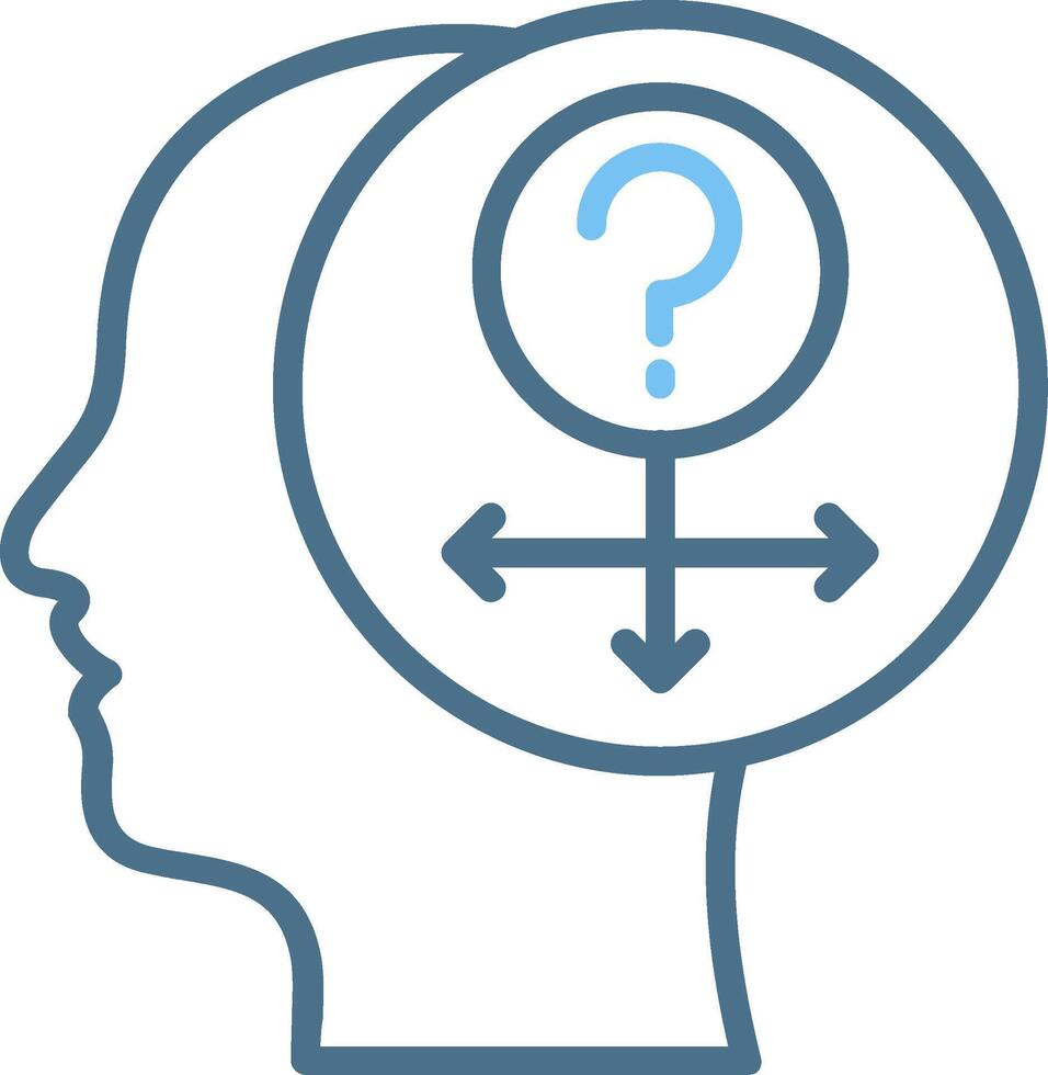Decision making Line Two Colour Icon Design vector