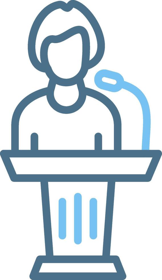 Lectern Line Two Colour Icon Design vector