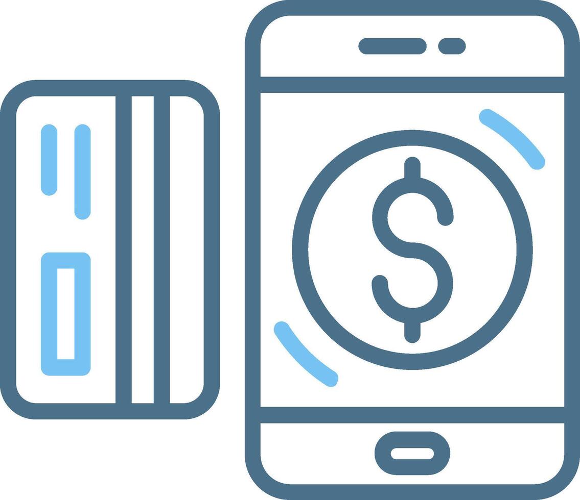 Mobile Money Line Two Colour Icon Design vector