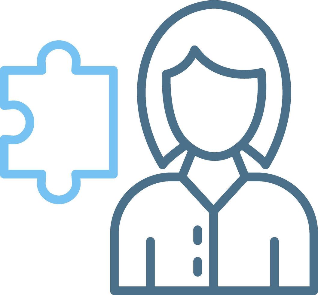 Puzzle Line Two Colour Icon Design vector
