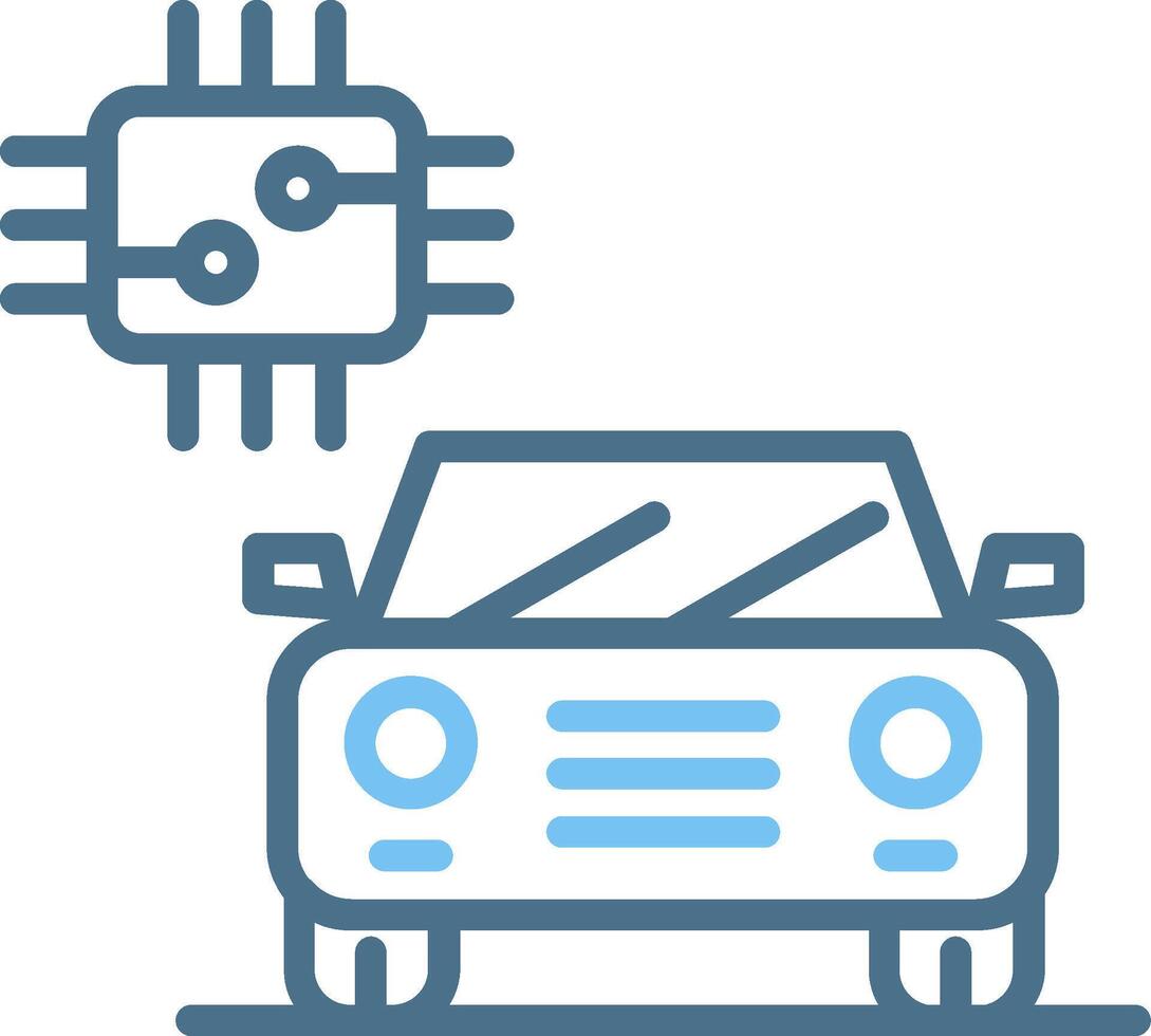 Smart Car Line Two Colour Icon Design vector