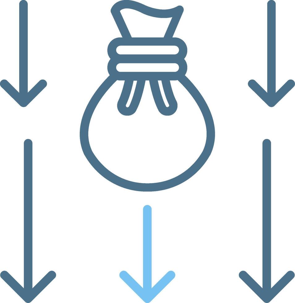 Wage Line Two Colour Icon Design vector