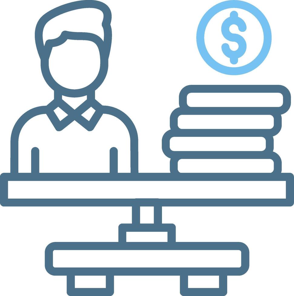 Equity Line Two Colour Icon Design vector