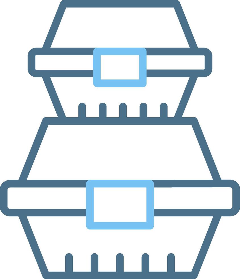 Food Container Line Two Colour Icon Design vector