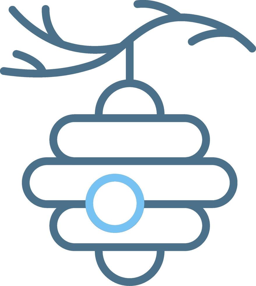 Hive Line Two Colour Icon Design vector