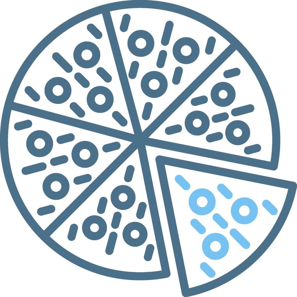 Pizza Line Two Colour Icon Design vector