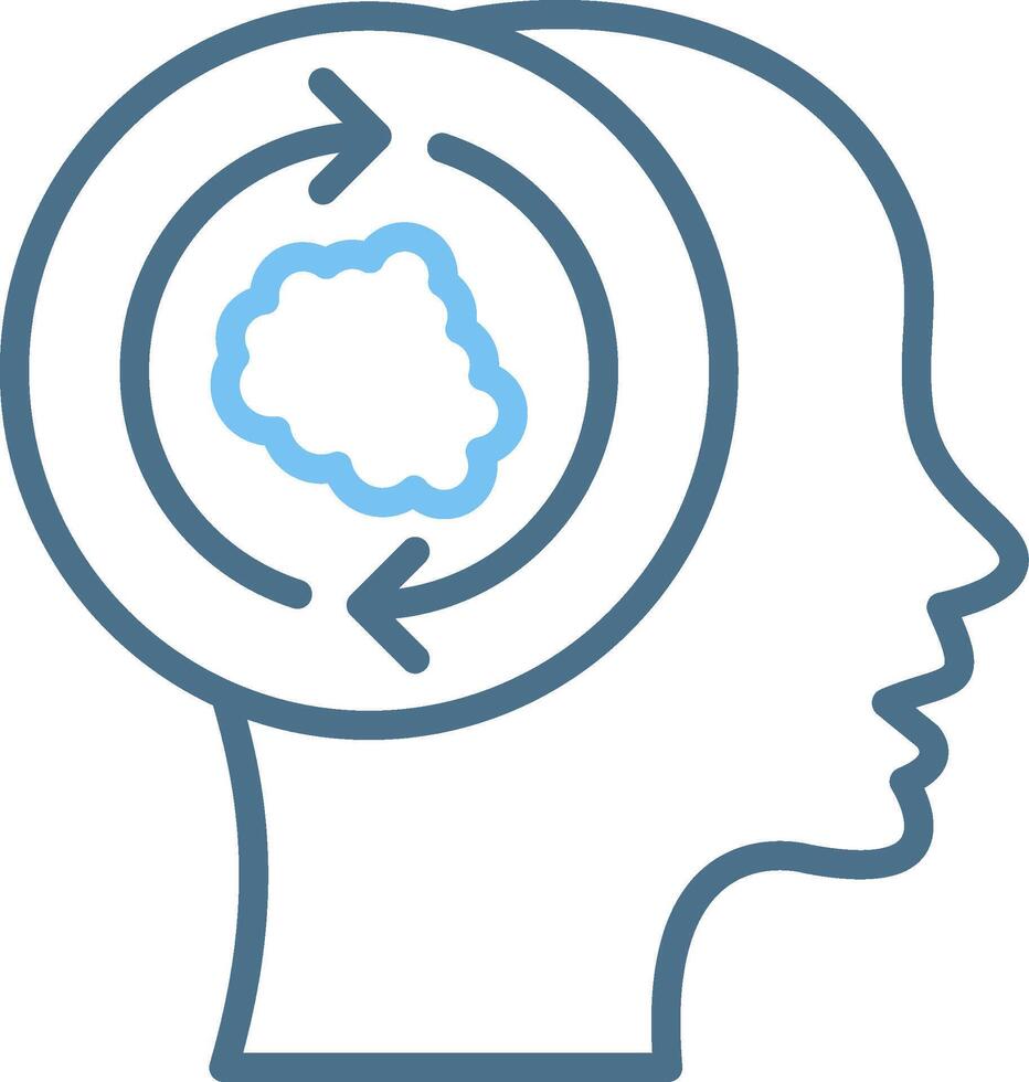 Psychological Line Two Colour Icon Design vector
