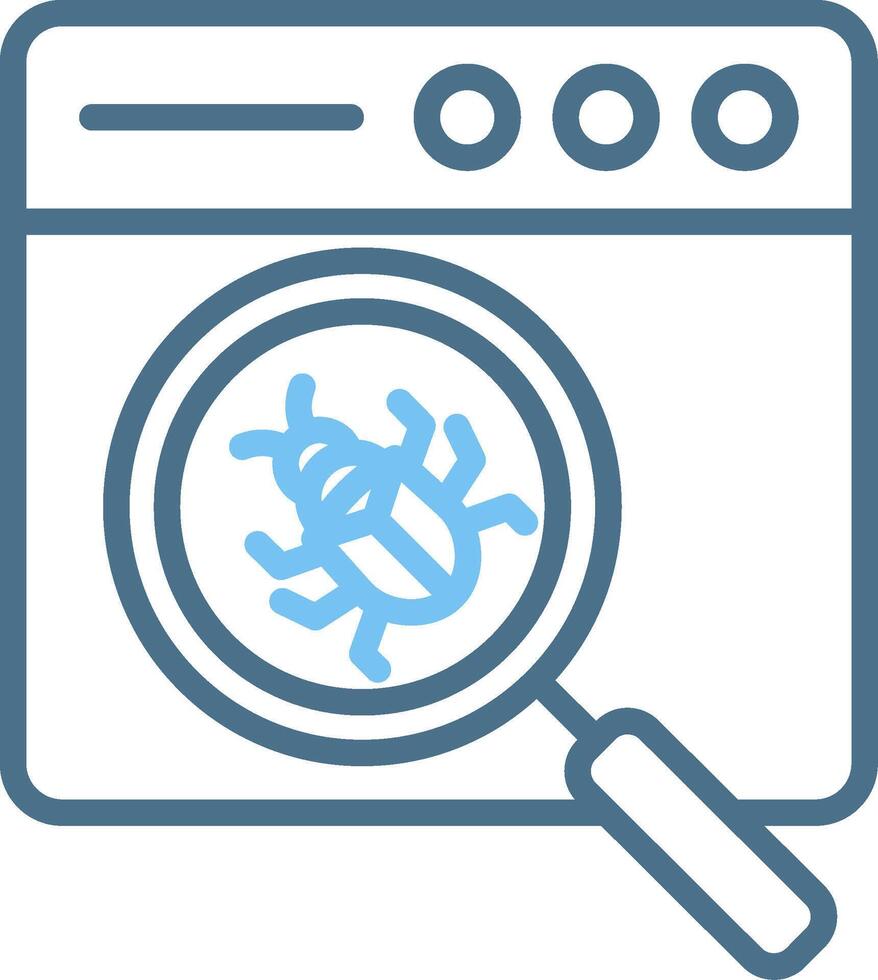 Bug Line Two Colour Icon Design vector