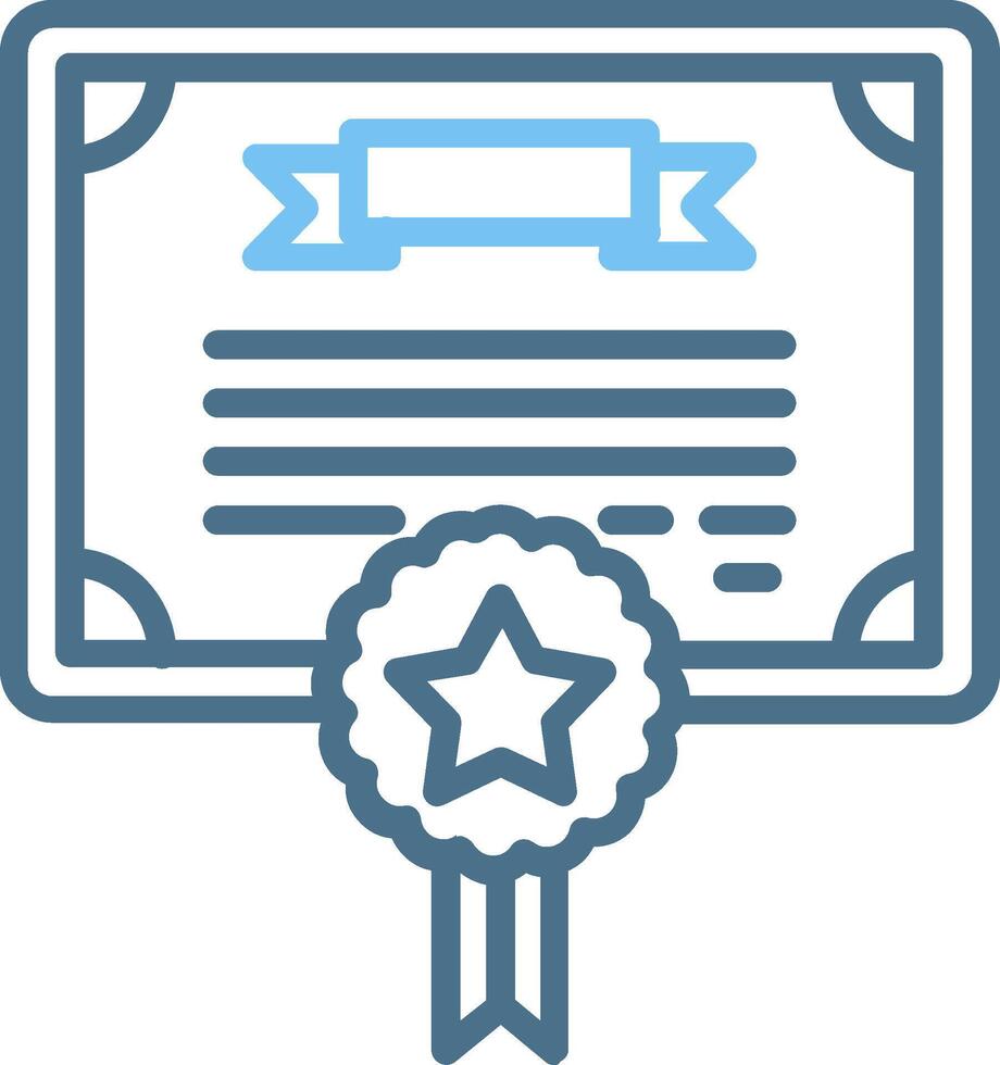 Diploma Line Two Colour Icon Design vector