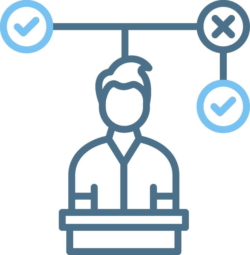 Decision Making Line Two Colour Icon Design vector