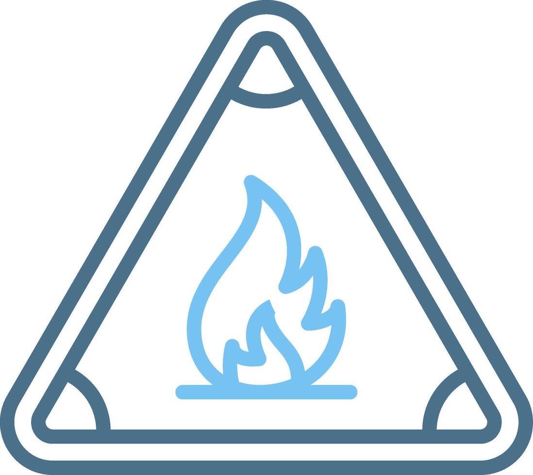 Fire Sign Line Two Colour Icon Design vector