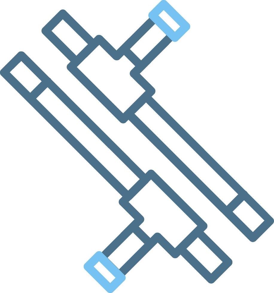 Tonfa Line Two Colour Icon Design vector