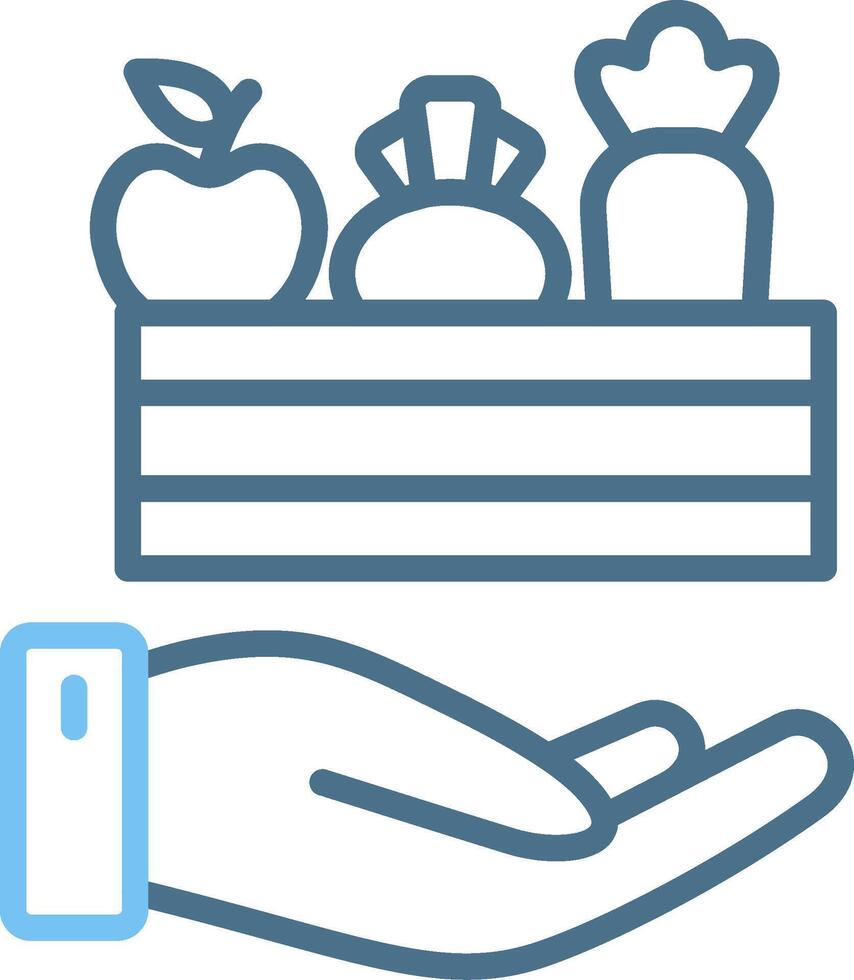 Food Donation Line Two Colour Icon Design vector