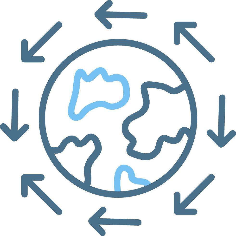 Global direction Line Two Colour Icon Design vector