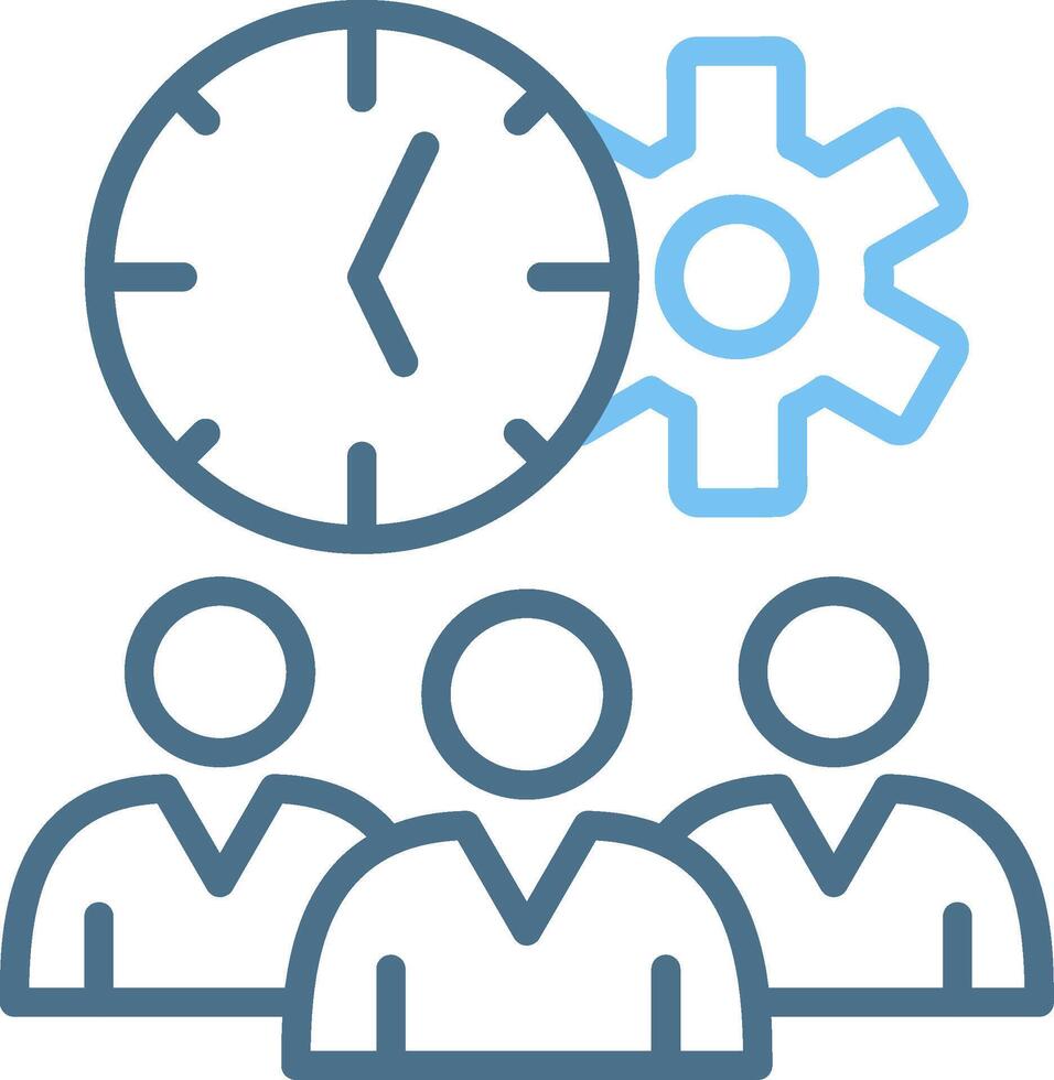 Clock Line Two Colour Icon Design vector