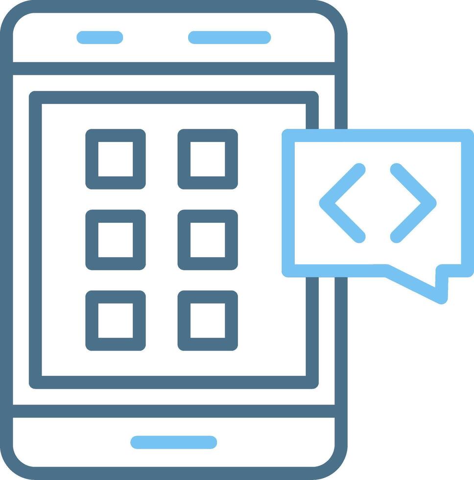 Mobile Application Line Two Colour Icon Design vector