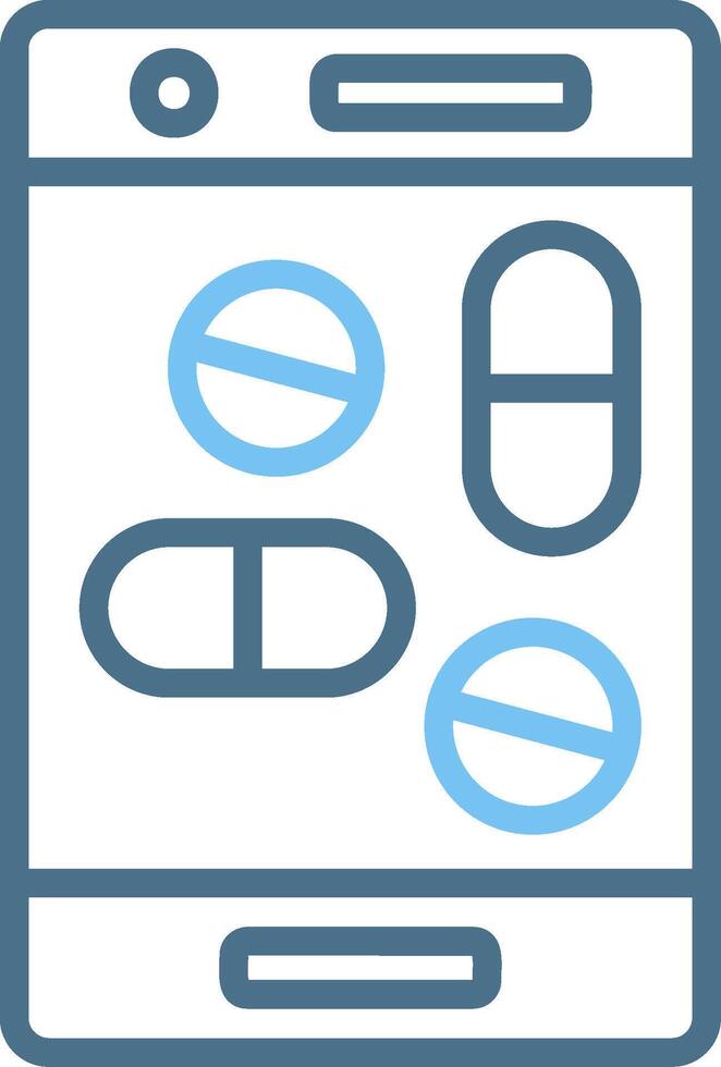 OnLine Two Colour Pharmacy Line Two Colour Icon Design vector