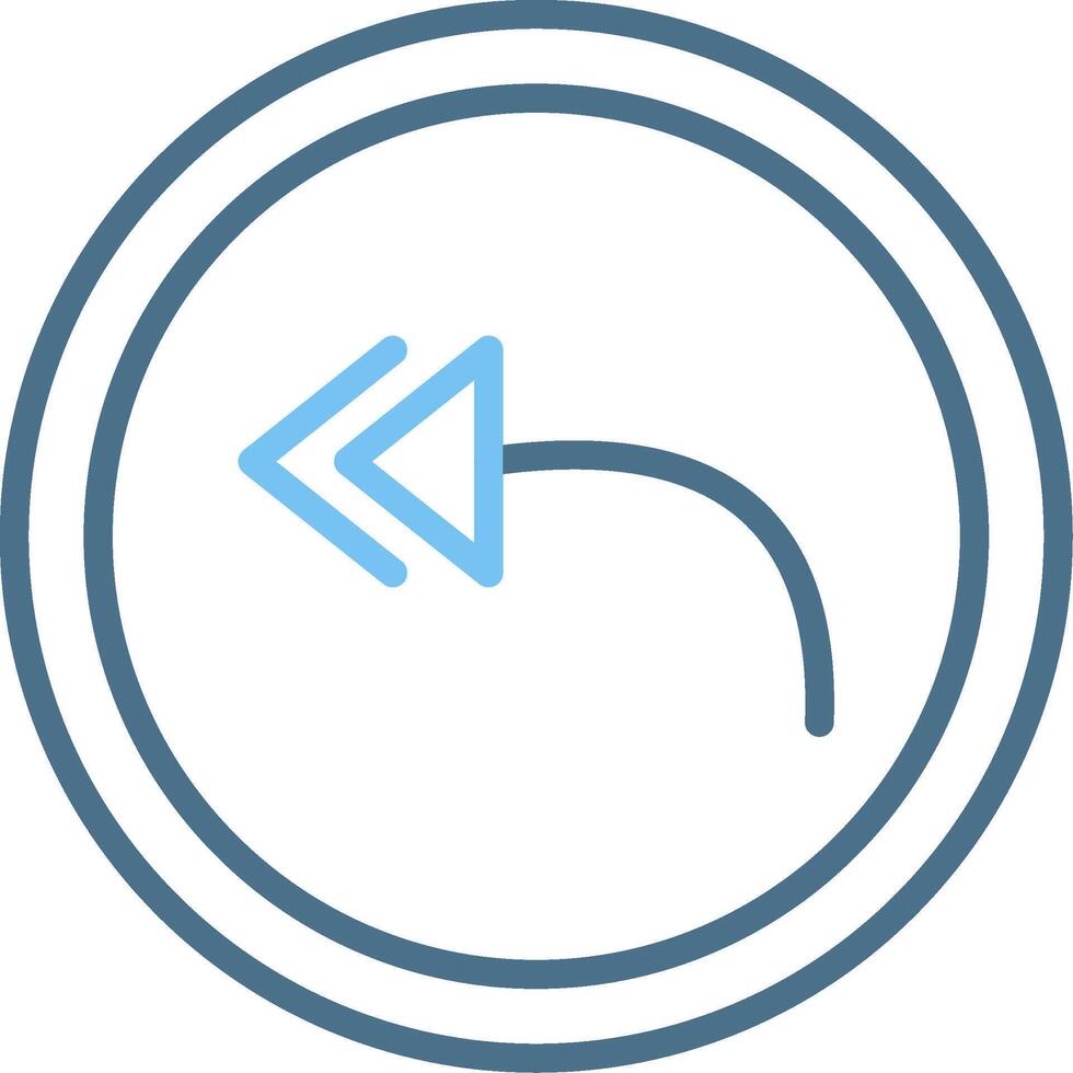 Reply All Line Two Colour Icon Design vector