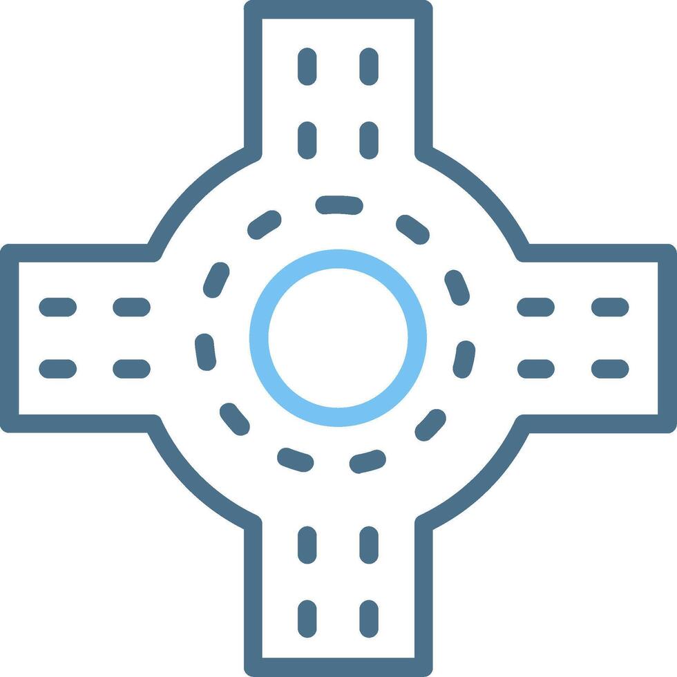 Roundabout Line Two Colour Icon Design vector