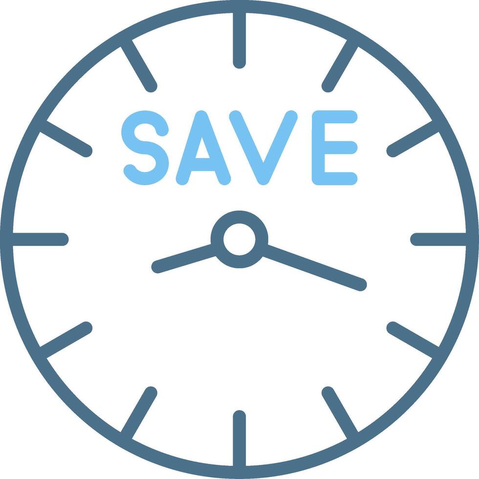 Save Time Line Two Colour Icon Design vector