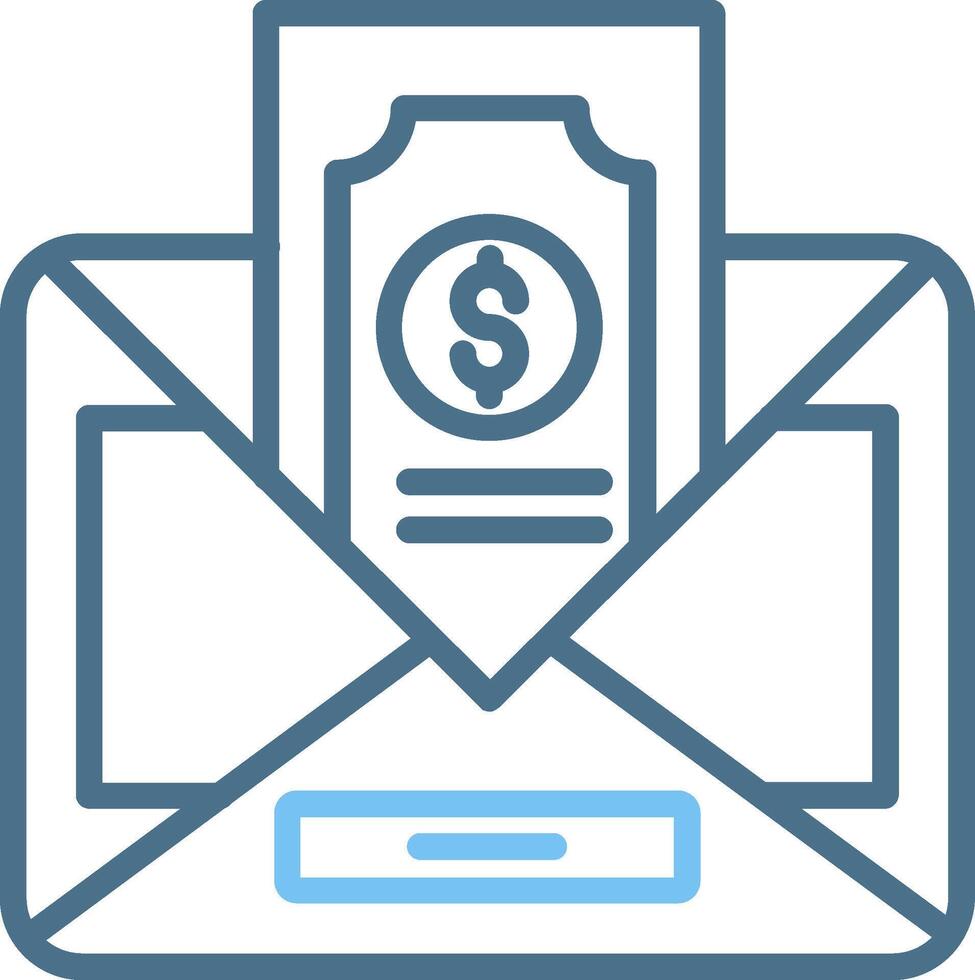 Salary Line Two Colour Icon Design vector